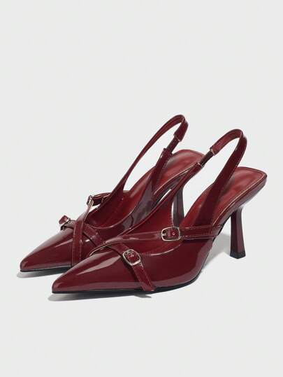 Sleekvia أحذية كعب رفيع بفتحة خلفية وأمامية متضامة للسيدات، مناسبة للسهرات والربيع