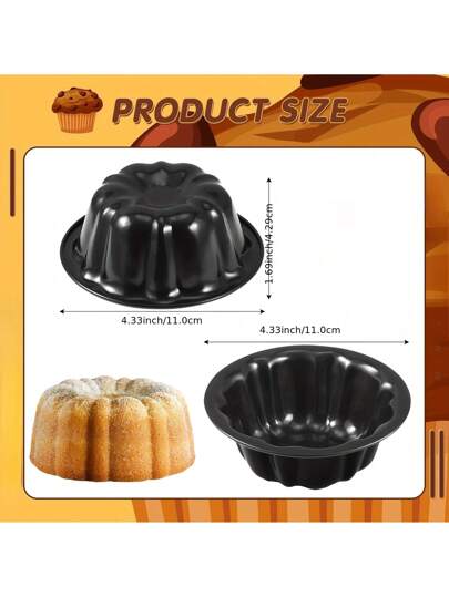 قالب كعكة اليقطين الصغير مقاس 4 بوصات ، قوالب خبز غير لاصقة بشكل قلب ودائري أدوات صغيرة