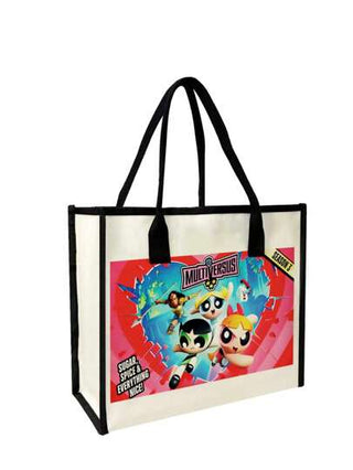 THE POWERPUFF GIRLS حقيبة القماش (توت باغ) متعددة الاستخدامات لحمل المستحضرات، الفرشاة، منتجات العناية بالبشرة، الهاتف المحمول، العملات المعدنية والأغراض الصغيرة، للاستخدام المنزلي، الهدايا، العطلات والاحتفالات مثل عيد الميلاد وعيد الهالوين وللسفر