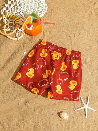 مايوه أولادي بدلة السباحة للأطفال الصبيان مع سحاب؛ بنمط البط