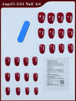 24 قطعة / مجموعة أظافر صحية مستديرة قصيرة باللون العاري، ألوان ماكرون والأحمر البرغندي، أظافر اكريليك صناعية كاملة الملئ، تحتوي على 1 غراء جيلي و 1 ملف أظافر، مناسبة للنساء والفتيات في العمل اليومي والدراسة والحفلات وفن الأظافر