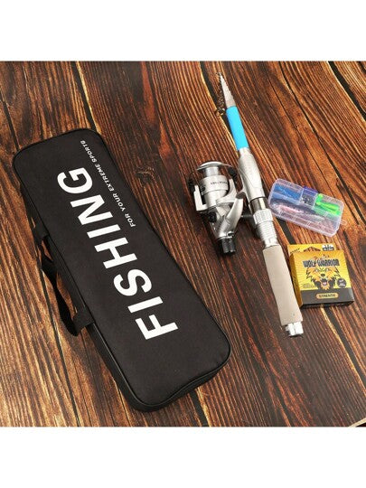 مجموعة سنارة صيد و بكرة ، ملحقات كاملة، خفيفة الوزن وسهلة الحمل، مناسبة لصيادي المبتدئين، خيار هدية رائع