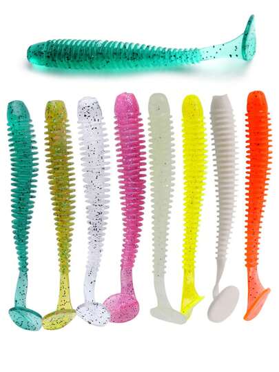 SOUGAYILANG طقم 10 قطع / 20 قطعة / 40 قطعة من طعوم الصيد، طعوم صيد لينة بأبعاد 7.5 سم و2 جرام، بتأثير مضيء متوفرة ب- 8 ألوان،مناسبة لصيد السمك المياه العذبة والمياه المالحة