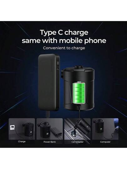 مضخة هواء كهربائية للنفخ، مضخة لحشايا الهواء 5200مللي أمبير حتى مع 4 فوهات وشاشة عرض LED، نافخة/مفرغة للمسابح وقوارب المجاديف والتخييم والحلقات السباحة