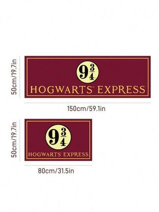 HARRY POTTER X SHEIN سجادة مطبخ ذات تصميم محطة هوجوارتس، مضادة للانزلاق ومقاومة للماء، سهلة التنظيف، متوفرة بخيارين للمقاس