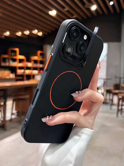 غطاء هاتف مغناطيسي فاخر متوافق مع هواتف آيفون 16 و15 و14 و13 برو ماكس و16 برو ماكس، حامل عدسة، شحن لاسلكي، غطاء خلفي مقاوم للصدمات