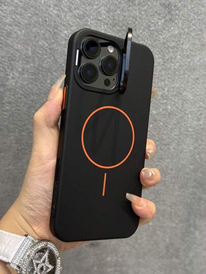 غطاء هاتف مغناطيسي فاخر متوافق مع هواتف آيفون 16 و15 و14 و13 برو ماكس و16 برو ماكس، حامل عدسة، شحن لاسلكي، غطاء خلفي مقاوم للصدمات