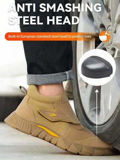 بوت سلامة للرجال للعمل، بوت بنصل فولاذي، بوت عمل مضادة للاهتراك والثقب للرجال، بوت سلامة للعمل خفيفة الوزن وقابلة للتنفس، للاستخدام في صناعة البناء، بوت سلامة صناعية للرجال سهلة الارتداء