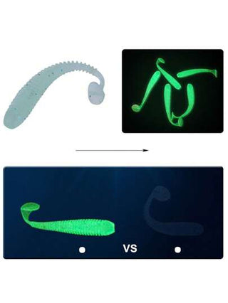 SOUGAYILANG 10/30/50 قطعة طعم صناعي ناعم، طعم ديدان مشبه بالحياة بحجم 5 سم/1 جرام، حركة ذيل السمكة المصطنع، طعوم صيد السمك السليكون، للأنهار والبحار، معدات صيد أسماك القاعدة