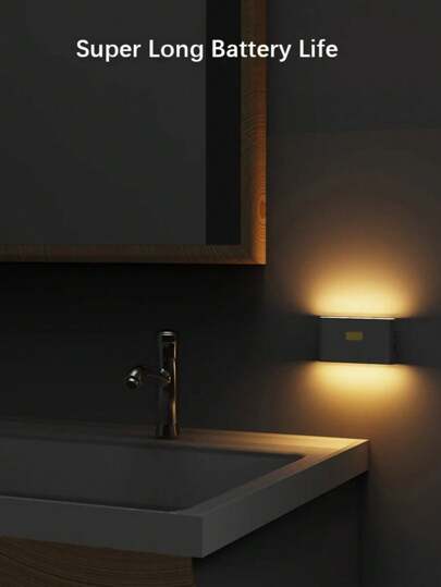 قطعة واحدة من الإضاءة الليلية الذكية القابلة للشحن، إضاءة خطوة ذات استشعار للحركة، إضاءة خافتة الاتجاه، مناسبة للممرات والساللم والغرف والحمامات والمطابخ