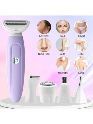 SEAGO حلاقة كهربائية متعددة الوظائف 5في1 للنساء، تشمل إزالة الشعر من المناطق الحساسة، ماكينة حلاقة كهربائية للنساء، شفرة لتشذيب البكيني، للوجه والأنف والحواجب والذراعين والإبط والساقين والمنطقة العانية، لاستخدام جاف ورطب، قابلة للغسل، هدية رائعة للنساء