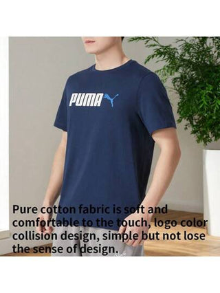 Puma تي شيرت كاجوال بتصميم بأكمام قصيرة وياقة مستديرة، لون رقم 2 ورقم "2" على الشعار للرجال، 691341-14