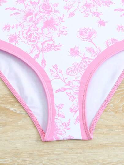 مجموعة 2 قطعة بدلة سباحة كبيرة طويلة ذات طباعة فخارية قديمة مع رداء شيفون طويل للفتيات