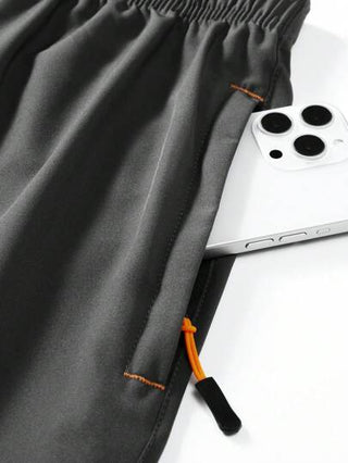 شورت كاجوال رياضي للرجال, بخصر مخصر بسحاب، جيوب، شريط عاكس، طباعة سريع الجفاف لملابس الشاطئ، مناسب لممارسة الرياضة والخروج