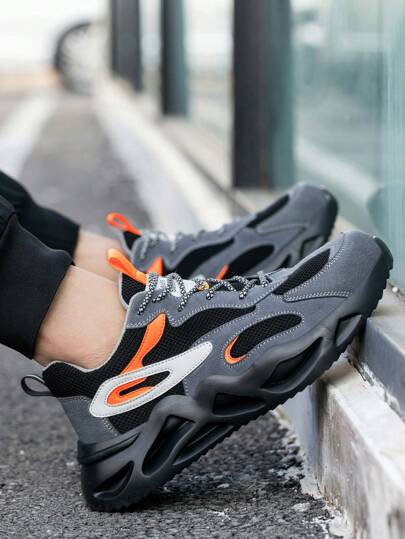 أحذية عمل فولاذية ثقيلة الوزن وقابلة للتنفس، مع حماية ضد الصدمات والانزلاق وقابلة للثقب، مناسبة للبناء