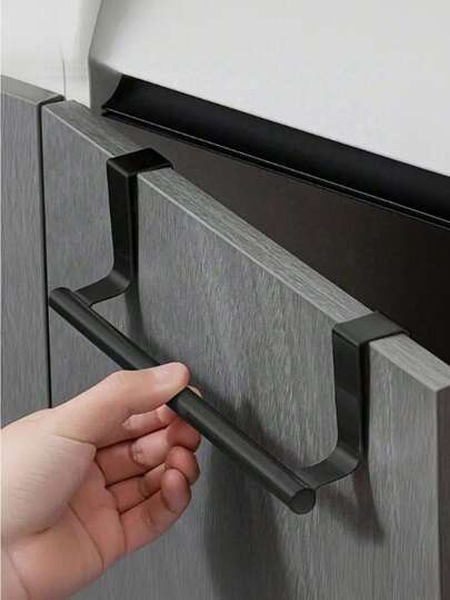 حامل منشفة أحادي القضيب، نوع معلق على باب الخزانة، حامل المنشفة بدون ثقب، منظم المطبخ، أدوات المطبخ، منظم