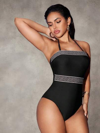 مايوه حريمي قطعة واحدة Shapewave بدلة سباحة قطعة واحدة للنساء لفصل الصيف، ملابس علوية أنبوبي بلون أحادي مع ديكور الحزام، مشدود ولائق للجسم، مايوه واحد قطعة مثير مع تحكم في البطن مصنوع من الأقمشة المحبوكة
