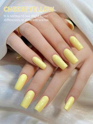 XEIJAYI 1 قطعة جل أظافر لونه أصفر جبن نصف دائم 15 مل، زينة أظافر، للنقع والتحميض بأشعة يو في وإل إي دي، للصالونات وDIY، للربيع والصيف
