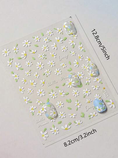 2قطعة ملصقات مزخرفة بزهور البابونج العشوائية للاستخدام في DIY الدفتر