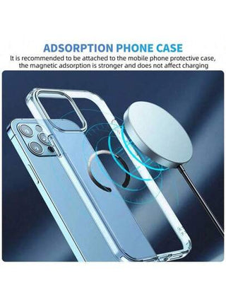 5 قطع صفيحة معدنية مغناطيسية حلقة للشاحن اللاسلكي ، ورق ملصق صفيحة الحديد لحامل الهاتف في السيارة متوافق مع هواتف آبل آيفون وجميع الهواتف بالمغناطيس