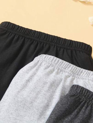 4 قطعة رومبير سروال تصميم بسيط أحادي اللون بدون أقدام للأطفال الصغار، مناسبة للرياضة والمنزل والارتداء اليومي، للربيع والخريف