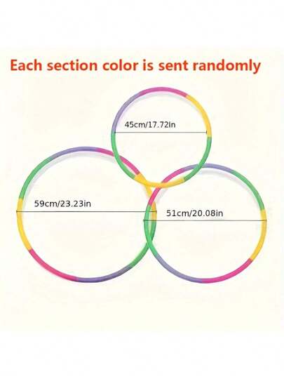 قطعة واحدة ، حلقة رياضية قابلة للتعديل والفصل ، لعبة ذات وزن وحجم ملون من البلاستيك ، مناسبة للأنشطة الخارجية ، فصول الجمباز ، المدارس ، الرياضة والألعاب وإكسسوارات صالة الألعاب الرياضية