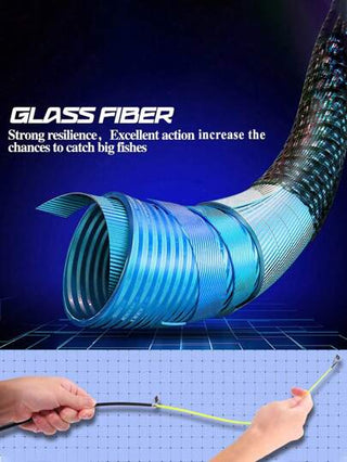 SOUGAYILANG 1 قطعة من صيد تليسكوبي خفيف الوزن، صيد ذو 5 أقسام ثلاثي الألوان من مادة ألياف الزجاج المرن القوي، حساس وأنيق للصيادين المبتدئين