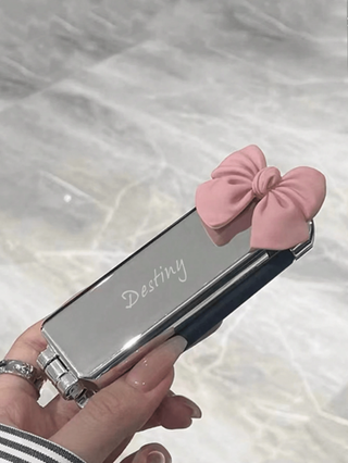 1 قطعة/ 10 قطع /30 قطعة / مشط قابل للطي مخصص - كريمي، مدمج بمرآة، فرشاة شعر، مشط، أداوات شعر، منتجات وإكسسوارات صالون حلاقة وتجميل، ضرورات السفر الجمالية، مرآة مكياج سهلة الاستخدام