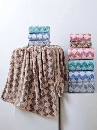 حوله استحمام مستطيلة قياس 70*140 سم من الألياف البوليستر بطراز هندسي بسيط، أو حوله يد صغيرة 34*75 سم، للبالغين، رطب، سريع التجفيف، ناعم، مناسب للاستخدام في الحمام والفندق والنادي الرياضي والسفر والحفلات والهدايا والنزهات والمسبح والشاطئ