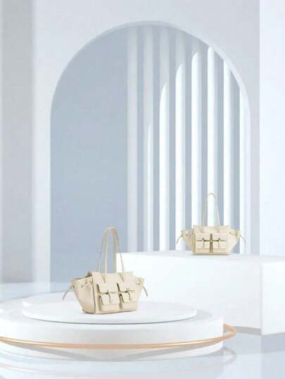 حقيبة لطيفة ذات شعور سويد كبيرة أو صغيرة من البولي يوريثان، أنيقة ريترو أنيقة محمولة وعملية مناسبة للنساء في المكتب والتنقل والسفر، حمل على الكتف أو عبر الجسم