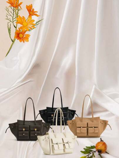 حقيبة لطيفة ذات شعور سويد كبيرة أو صغيرة من البولي يوريثان، أنيقة ريترو أنيقة محمولة وعملية مناسبة للنساء في المكتب والتنقل والسفر، حمل على الكتف أو عبر الجسم