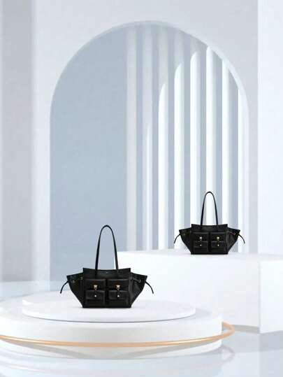 حقيبة لطيفة ذات شعور سويد كبيرة أو صغيرة من البولي يوريثان، أنيقة ريترو أنيقة محمولة وعملية مناسبة للنساء في المكتب والتنقل والسفر، حمل على الكتف أو عبر الجسم