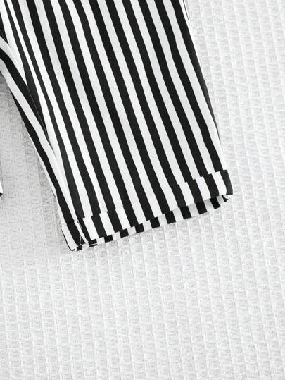 Cozy Pixies بنطلون حريمي قصير رياضي قطني بخصر مطاطي مخطط بألوان متنوعة، مرن ومريح