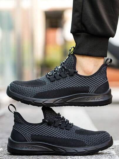 زوج واحد من أحذية السلامة الخفيفة والمريحة للرجال ذات أصابع قدم من الصلب، مضاد للانزلاق، قابل للتنفس، مقاوم للتآكل وذات موضة أحذية سلامة رياضية، قاعدة مضادة للثقب والصدمات، مناسبة للمواقع الإنشائية والبستنة والمستودعات والإصلاحات اليومية