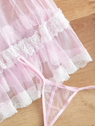لانجيري حريمي FairyFlirt قميص نوم نسائي ساخن بكشكشة الذيل، قطعة أنيقة وحلوة مع طيات نسائية