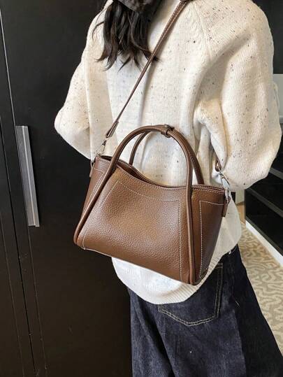 حقيبة يد جديدة بتصميم كلاسيكي بمظهر جوكر، مصنوعة من قماش PU مقاوم للماء، بفتحة سحاب قابلة للفتح والإغلاق، مع مقبضين مزدوجين وقطعة مبطنة مناسبة للتسوق والذهاب إلى العمل والحفلات والمواعدة