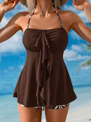 طقم تانكيني حريمي Swim Lushoire طقم بوهيمي للسيدات للعطلات مكون من تانكيني مطبوع بصبغة الربط