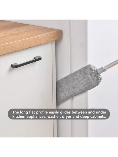 فرشاة عميقة للثنايا قابلة للتوسيع وغسلها، مناسبة للأرائك والأسرة وأسفل الأثاث، متينة وسهلة التنظيف، أداة مثالية لتنظيف غرفة النوم والصالة والأرضيات