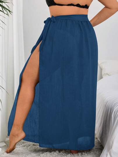 Swim Lushoire ثوب شيفون بوصلة ربطة عقدة الفراشة للمرأة ذات الحجم الكبير لاطلالات عادية أو للعطلات