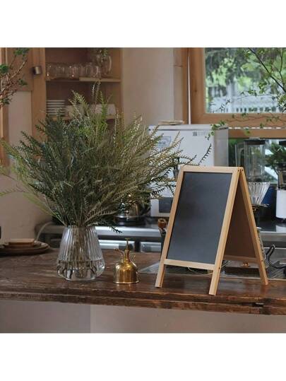 قطعة واحدة من اللوح الطباشيري المزدوج الوجه بإطار خشبي ريفي على شكل حرف A، لوحة طاولة قائمة بذاتها للقائمة، لافتة عرض محمولة للمعلومات والقوائم والأحداث