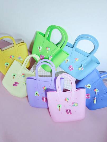 قطعة واحدة حقيبة قابلة للطي من السيليكون ل- DIY, الأم والطفل, التخزين, استخدام الشاطئ, مناسبة لحمل الهاتف, حقيبة رسائل, حقيبة أمومة