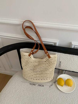 حقيبة كبيرة السعة مصنوعة يدويا بشكل محبوك جديد وأنيق، كاجوال بسيطة عالية الجودة متعددة الأحجام، بسحاب داخلي للتخزين، مناسبة للشاطئ الصيفي والملابس المناسبة، واسعة القاع، مناسبة للنساء للسفر والتسوق، حقيبة كتف