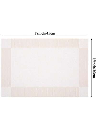 2 قطعة حصيرة من البلاستيك PVC، تصميم بسيط أحادي اللون، حصيرة مستطيلة مقاومة للحرارة، حصيرة أطباق غربية مقاومة للماء، ديكور منزلي