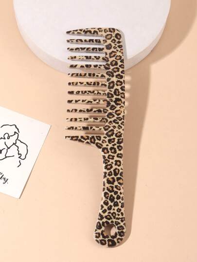 1 قطعة مشط أسنان عريض بنمط نمر، فرشاة شعر ذات مقبض، فرشاة شعر عالية الجودة، فرشاة تدليك، فرشاة شعر متينة مناسبة للشعر الطويل والرطب أو المجعد، تقلل تساقط الشعر والقشرة والصداع، تقلل التكسير، متعددة الاستخدامات لكلا الجنسين