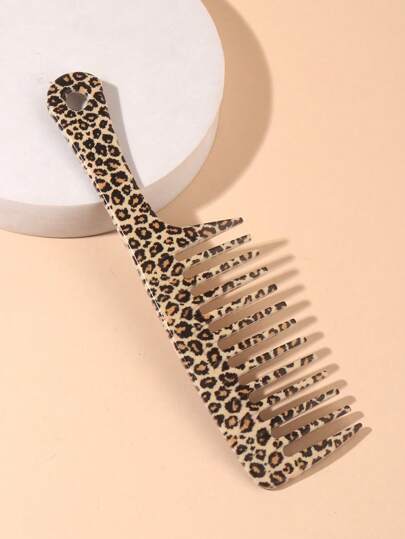 1 قطعة مشط أسنان عريض بنمط نمر، فرشاة شعر ذات مقبض، فرشاة شعر عالية الجودة، فرشاة تدليك، فرشاة شعر متينة مناسبة للشعر الطويل والرطب أو المجعد، تقلل تساقط الشعر والقشرة والصداع، تقلل التكسير، متعددة الاستخدامات لكلا الجنسين