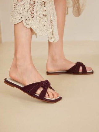 MOTF PREMIUM نعال نسائية صندل ذو شكل مربع مريحة للارتداء اليومي