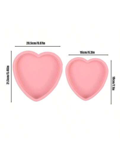 قالب كيك بشكل قلب من السيليكون، مطلي بطبقة مقاومة للالتصاق وقابل للطي، صينية للخبز متعددة الطبقات بألوان نمط ، صينية خبز مقاومة للفرن