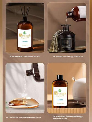 500مل زيت أساسي ، سائل معطر للإعادة التعبئة في موزع الروائح الفوق صوتي ، موزع البوص ، موزع روائح بدون لهب