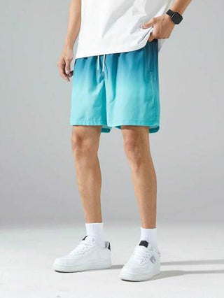 1 قطعة شورت كاجوال من البوليستر للشاطئ بطبعة أومبير، للربيع/الصيف، طراز هاواي