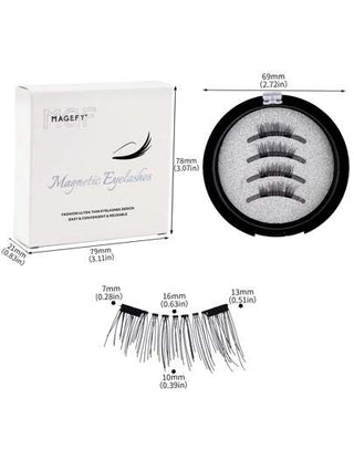 MAGEFY زوج من رموش مغناطيسية نصف عين نوع CC curl، بدون غراء، مع صندوق، أدوات مكياج رموش، رموش عيون قطة طبيعية، مطول لنهاية العين، أدوات مكياج رموش فلوفي صناعية مشابهة للنمر، مثالية للأشخاص ذوي المظهر المرتاح، رموش ميانغا طبيعية، خليط تصميم طبيعي...